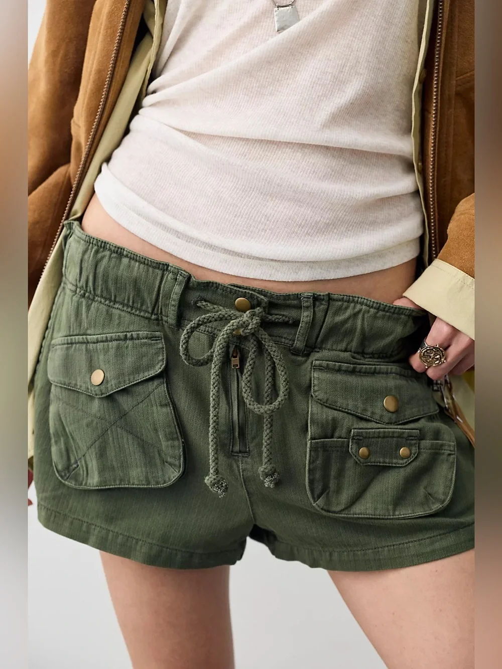 We The Free Waimea Slouchy Shorts Free People Anthropologie Kelp Green Cargo